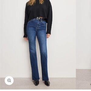 Good American Dark Blue Flare Jeans